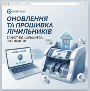 Оновлення ПЗ лічильників і сортувальників купюр